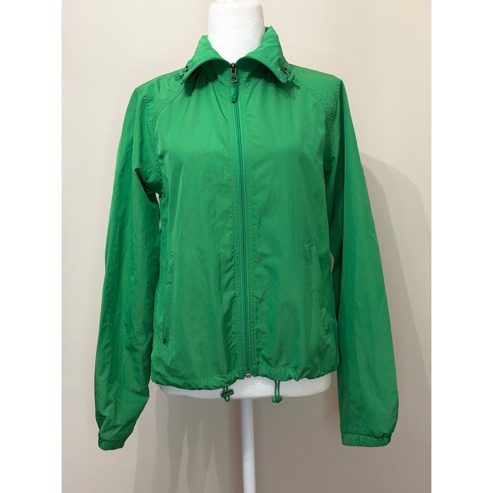Green Hooded Windbreaker Jacket - Size S